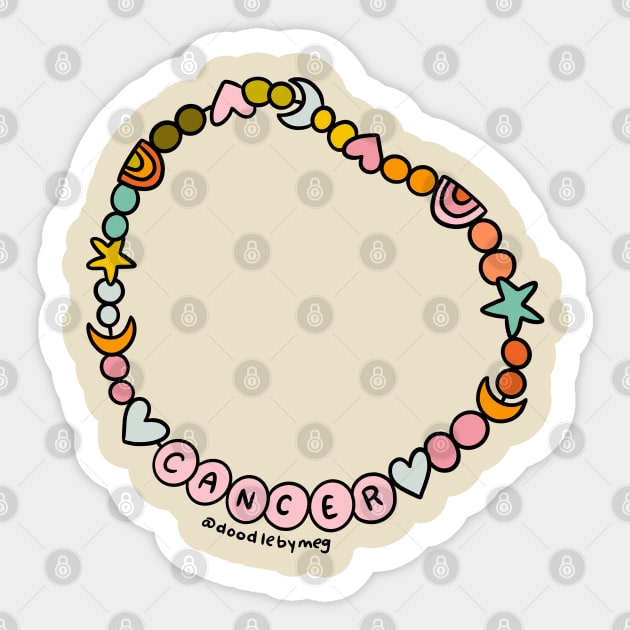 Cancer Friendship Bracelet Sticker by Doodle by Meg